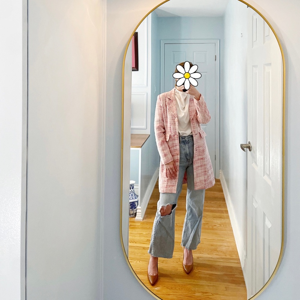 Pink crosshatch Reitmans coat